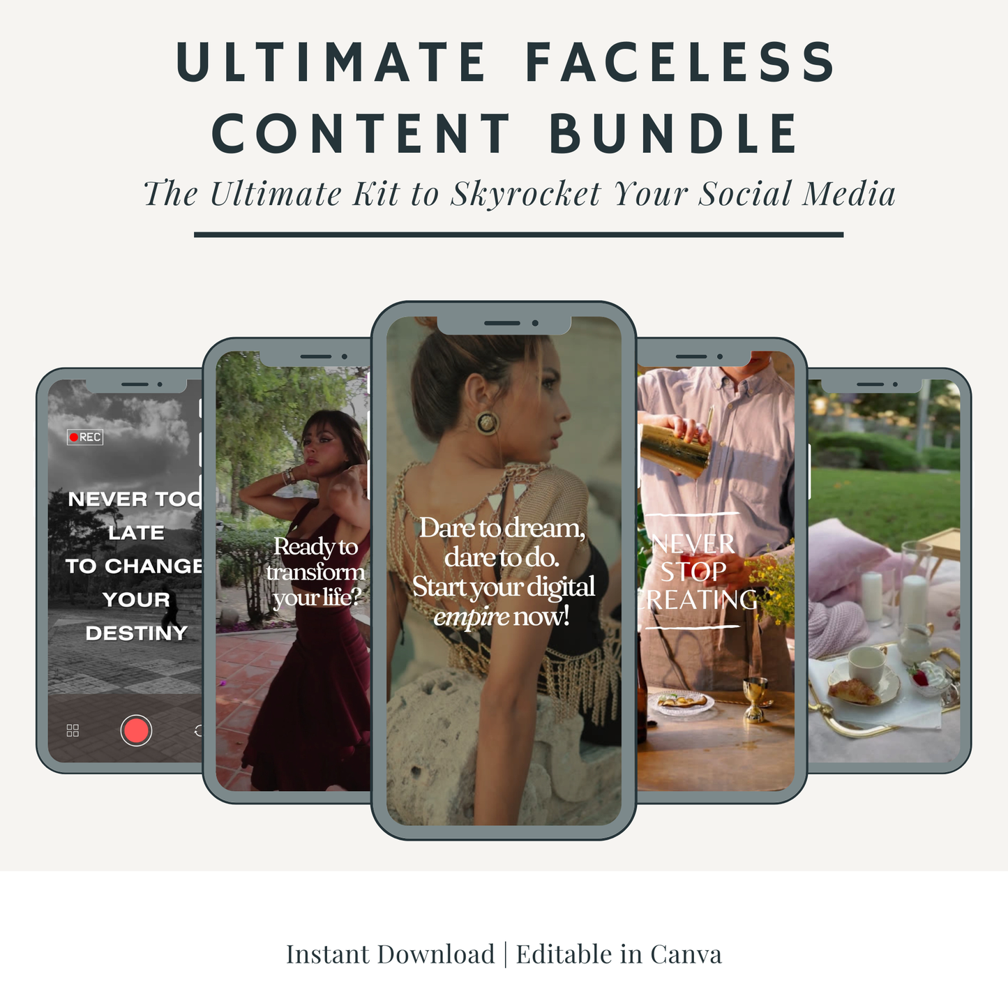 500+ Faceless Reels Bundle – Editable Canva Templates