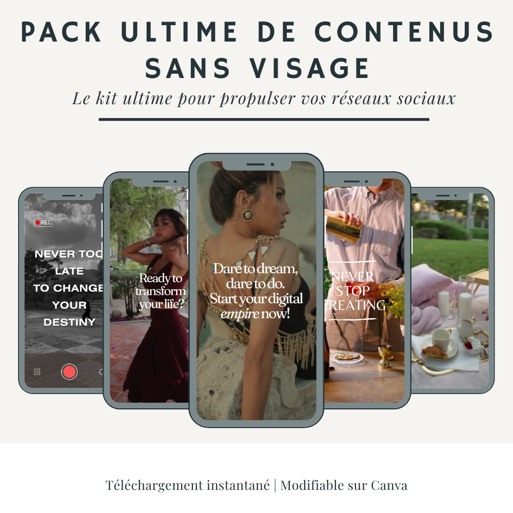 Pack de 500+ Reels Faceless – Templates modifiables sur Canva