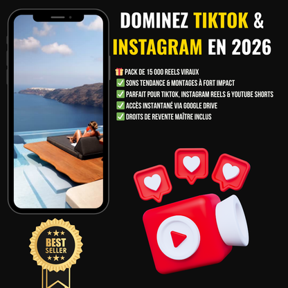 Pack 15 000 Reels TikTok viraux – Sons tendance et montages professionnels