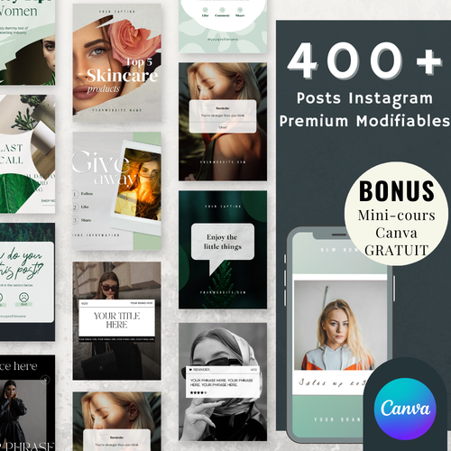 Pack de 400+ Templates Canva pour Instagram – Influenceurs et marketeurs
