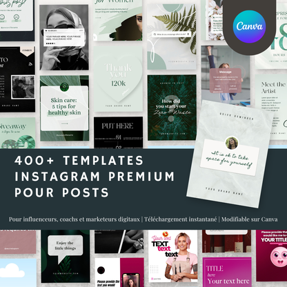 Pack de 400+ Templates Canva pour Instagram – Influenceurs et marketeurs