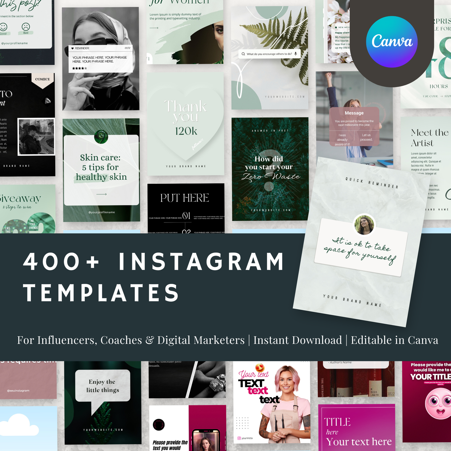 400+ Instagram Canva Templates – Influencers & Marketing